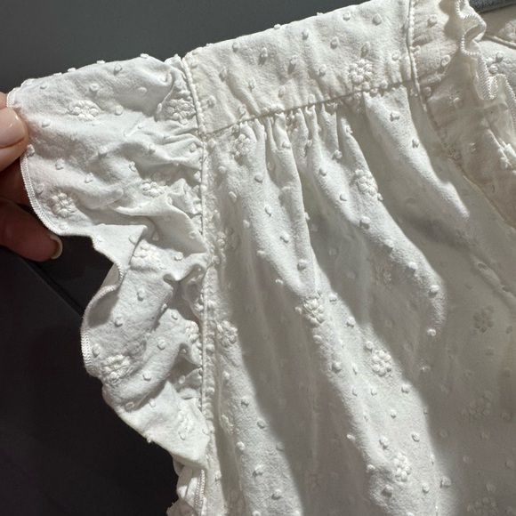 LOFT White Ruffle Sleeve Top - Picture 2 of 10